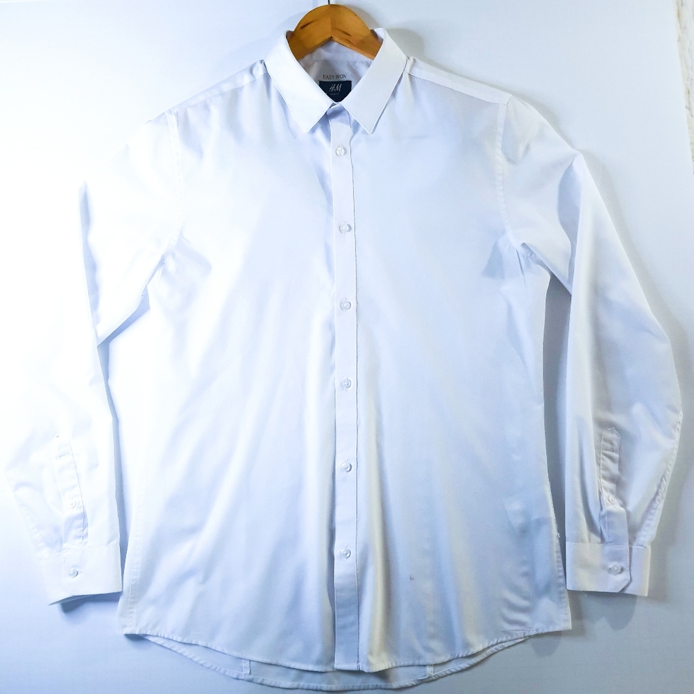 H&M Mens Dress Shirt Sz. M White (EUC)
